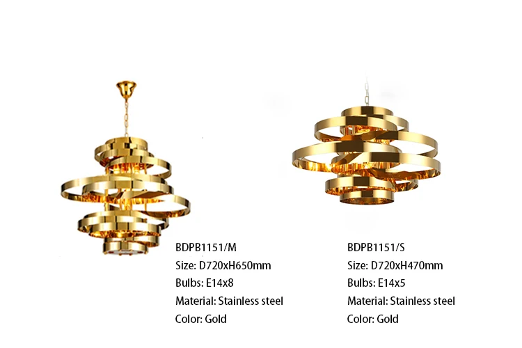 Post Simple Luxury Chandelier  Shiny Gold Metal Light Chandelier modern pendant light led for Villa Hotel Living room