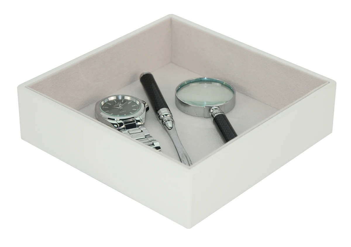 Wholesale Leather Bedside Storage Tray Desk Dresser Mens Valet Tray