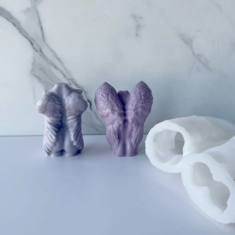 Dm540 Human Naked Body Wings Shaped Silicone Candle Molds Diy Men And