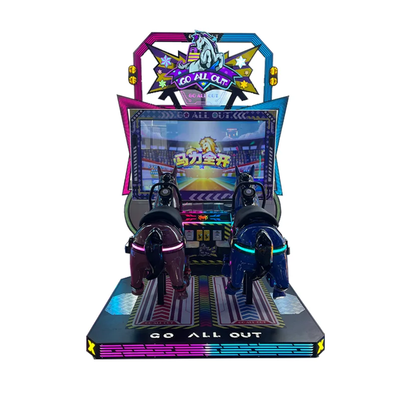 RaiseFun 2-Player Coin-Operated Wooden Horse Riding Simulator Arcade Game Machine for Children Over 8 Years for Game Centers details