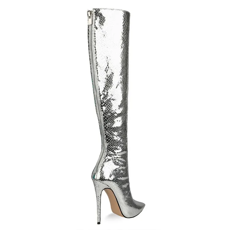 Women Sexy Metallic Thigh High Boots Shinning Ladies Pointed Toe Boots Buy Women Sexy Metallic 2251