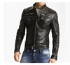 fashionable zipper newest good quality leather men's jacket wear in the winter