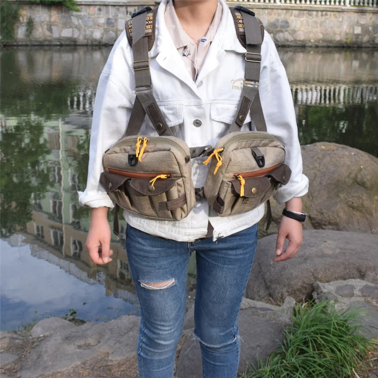 Adjustable Breathable Outdoor Fly Fishing Backpack Vest Chest Pack with ...