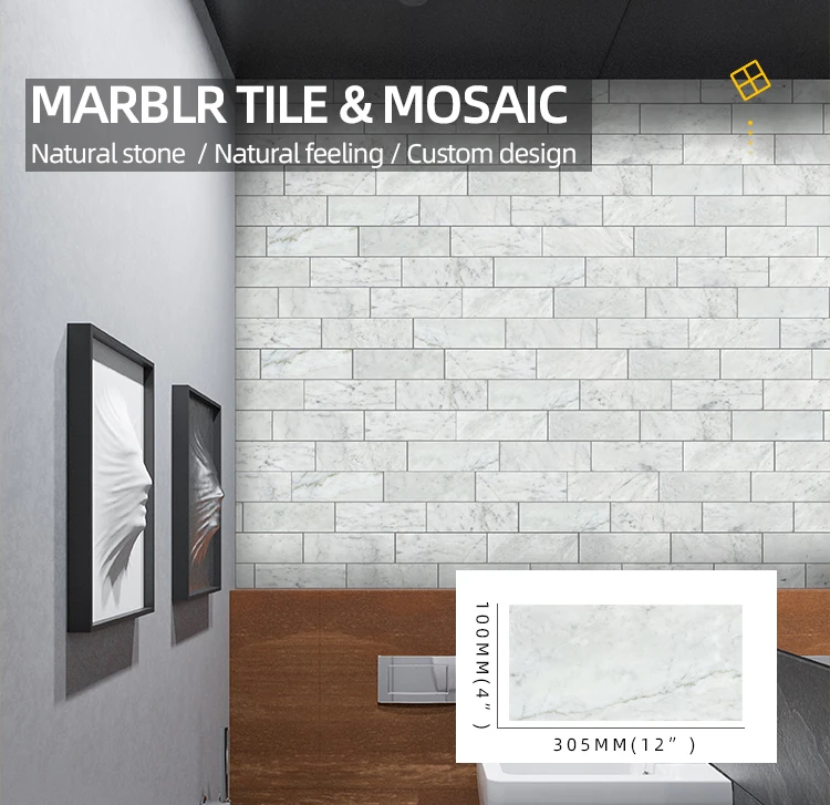 Azulejos De Mármol De Carrara Para Baño,Azulejos De Mármol Blanco De