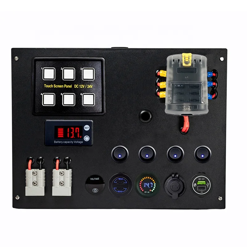 12volt Setup Switch Board - Control Panel Box with Solar