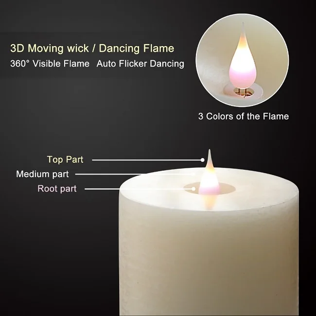 Simplux Led 3d Bluetooth Speaker Flameless Candles With Remote Function