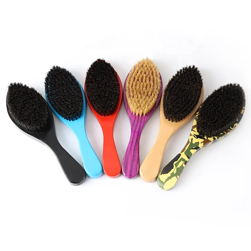 
100% boar bristle custom 360 wave beard brush for men with handle beech wooden soft wave hair brush boar bristle hair brush 