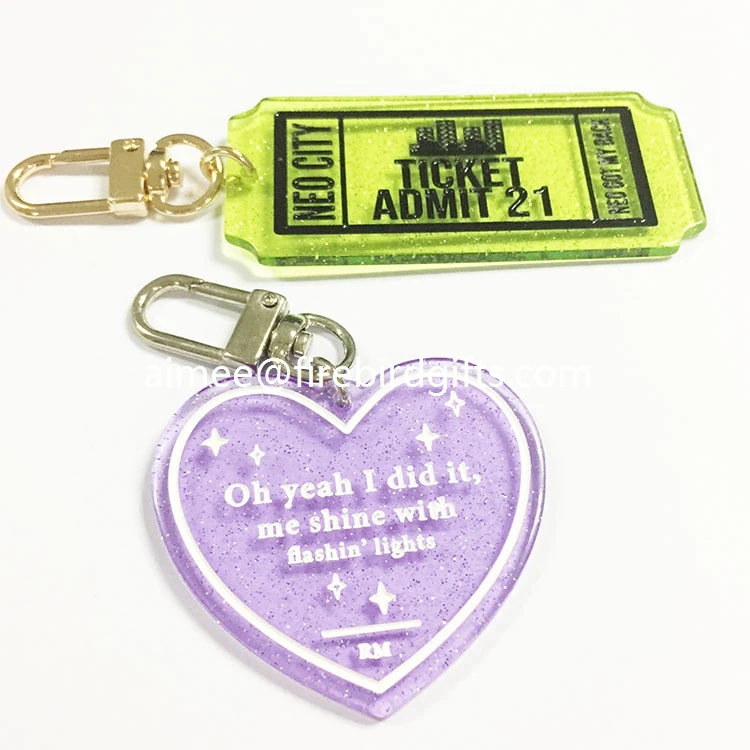 Custom Ticket Rhombic Enamel Colored Engraved Glitter Acrylic Keychain Buy Acrylic Ticket Rhombic Keychain Colored Acrylic Keychain Engraved Acrylic Keychain Product On Alibaba Com