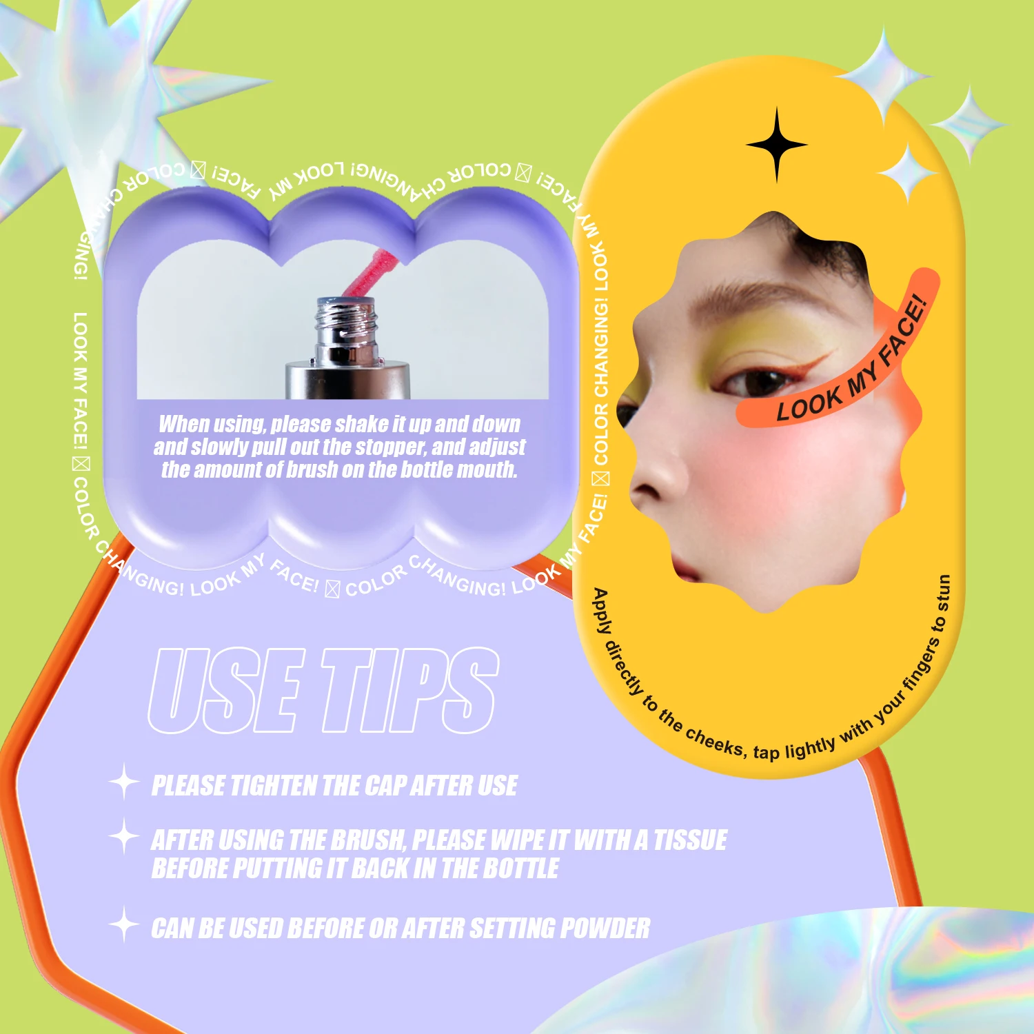 Viola House Changing Color Liquid Blush Cheek Makeup Pink Liquid Color