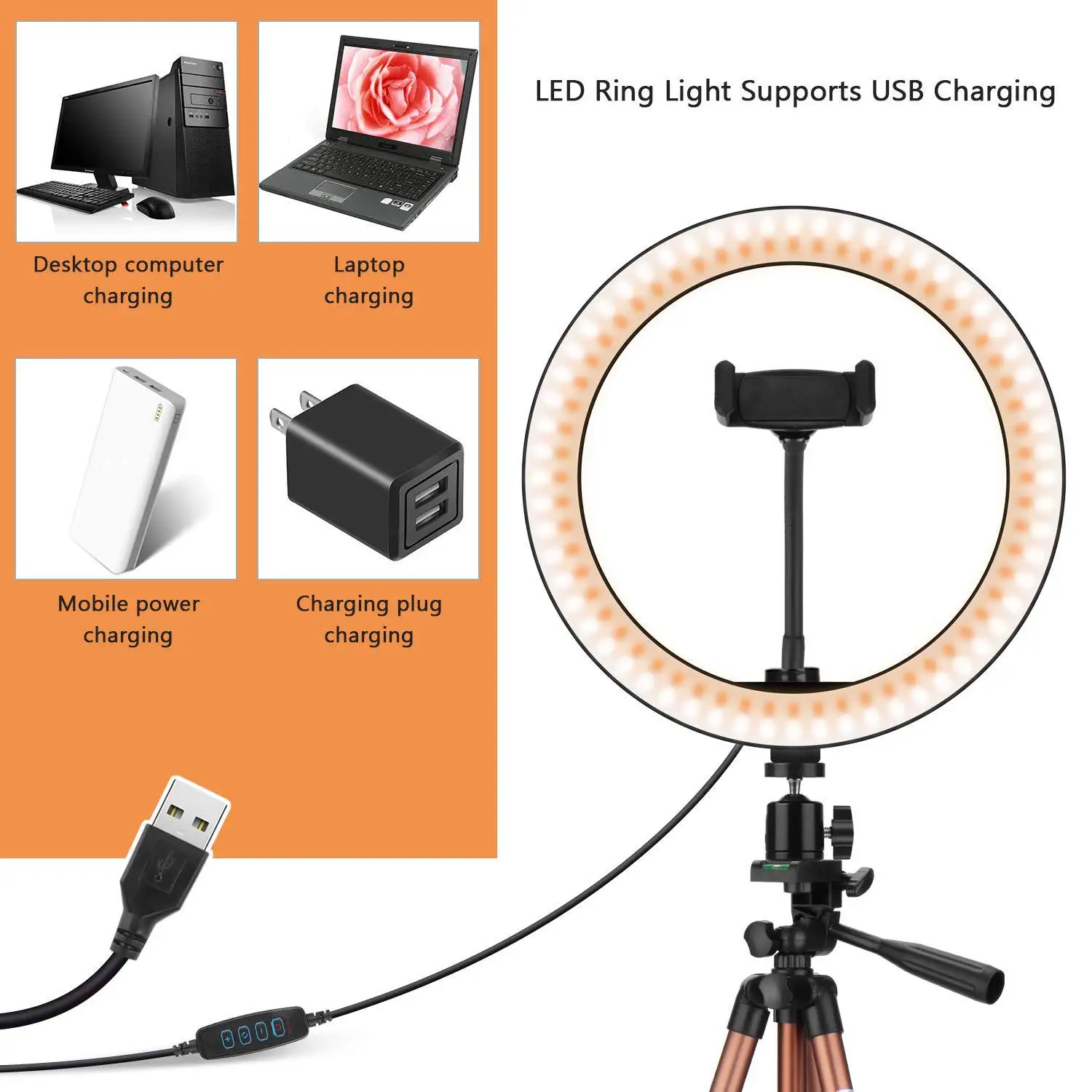 Hot Sellings 2020 Amazon 6 Inch 10 Ring Light with Tripod Stand for Smartphone Led Photography Studio Lighting Kit