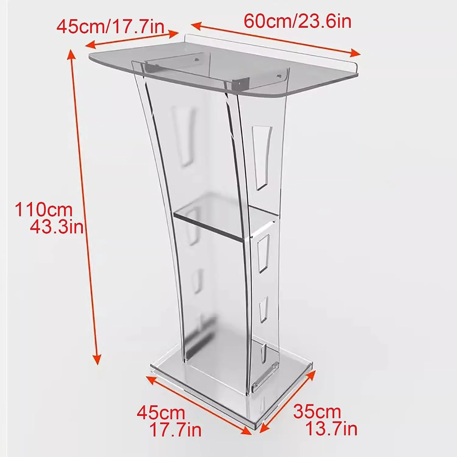 Modern Lecterns Pulpits Acrylic Podium Stand With Wide Reading Surface ...