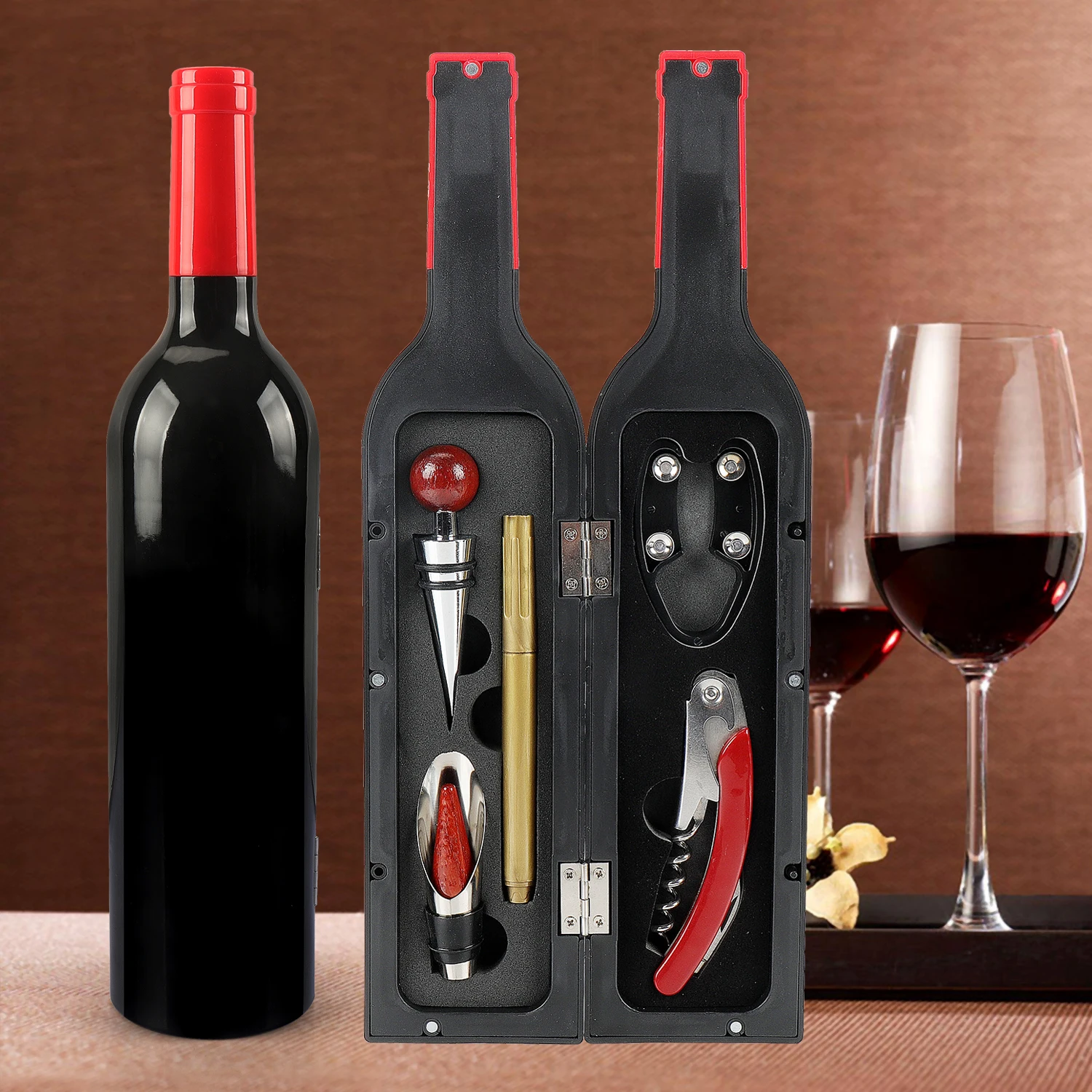 5 Pcs Wine Corkscrew Screwpull Bottle Opener Accessories Gift Set Buy