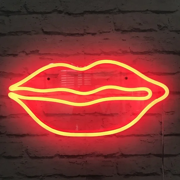 12VDC Oem custom neon light lips flex led neon sign acrylic letters light for home decoration china factory L