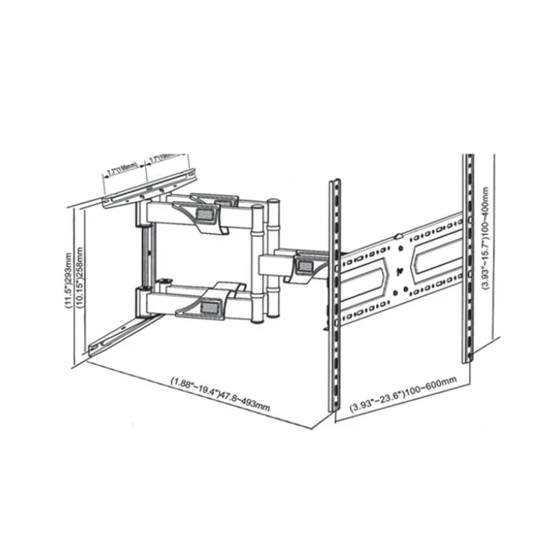 Swivel 75 Inch Tv Wall Mount 180 Degrees Monitor Stand Universal ...