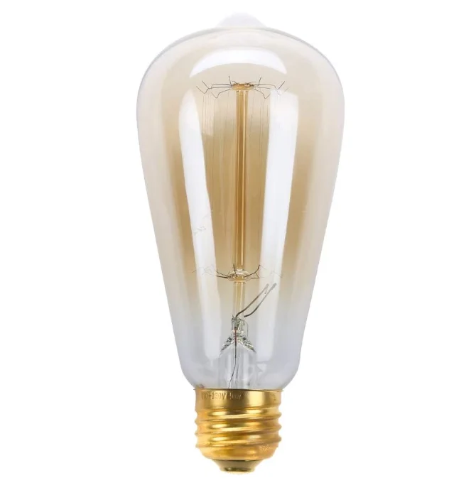 Vintage 60 Watt 2100K Warm White Lightbulbs E26 Base  Clear Glass  Dimmable Antique  Incandescent Edison Light Bulbs