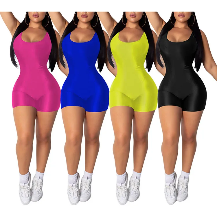
Fashion clothes backless sport one piece bodycon short jumpsuit 