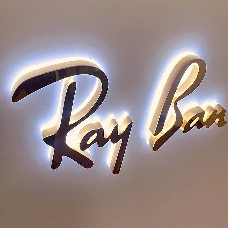 product sry sign stainless steel side punching leak engraving blank edge 3d led letters luminous word mini custom logo sign outdoor993-4