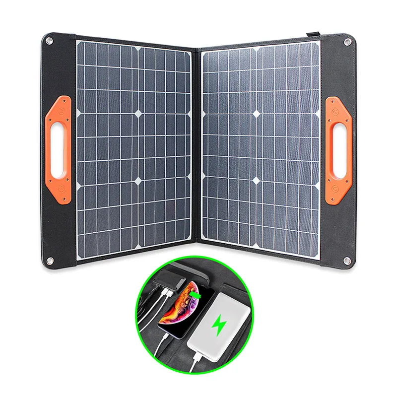 Foldable 60w Outdoor Nylon 500d Portable Fast Charging Etfe Solar Panel
