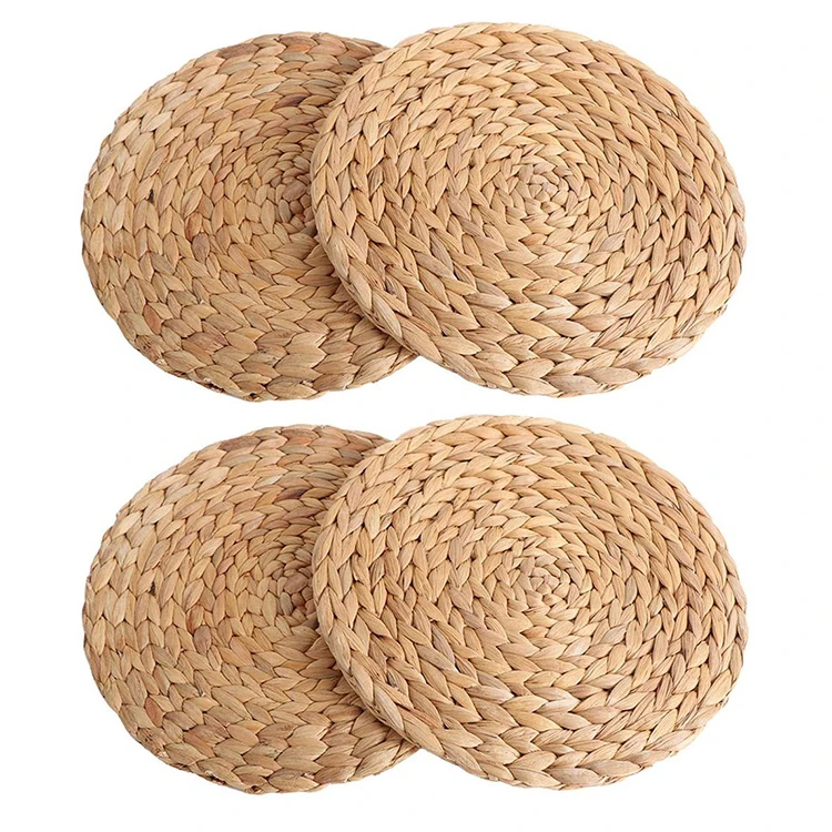 Wholesale Natural Round Water Hyacinth Woven Placemats Charger Plate