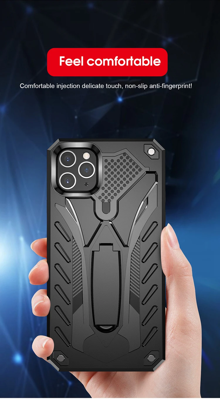 OTAO Flexible Shockproof Holder For Phone Case Cover For iPhone 11 Pro Max 7 XR XS MAX X 8 7 6 6s Plus Coque For iPhone 11Stand