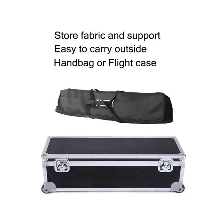 Portable flight case packing big size fast fold projector screen PVC white color fabric portable fast fold screen