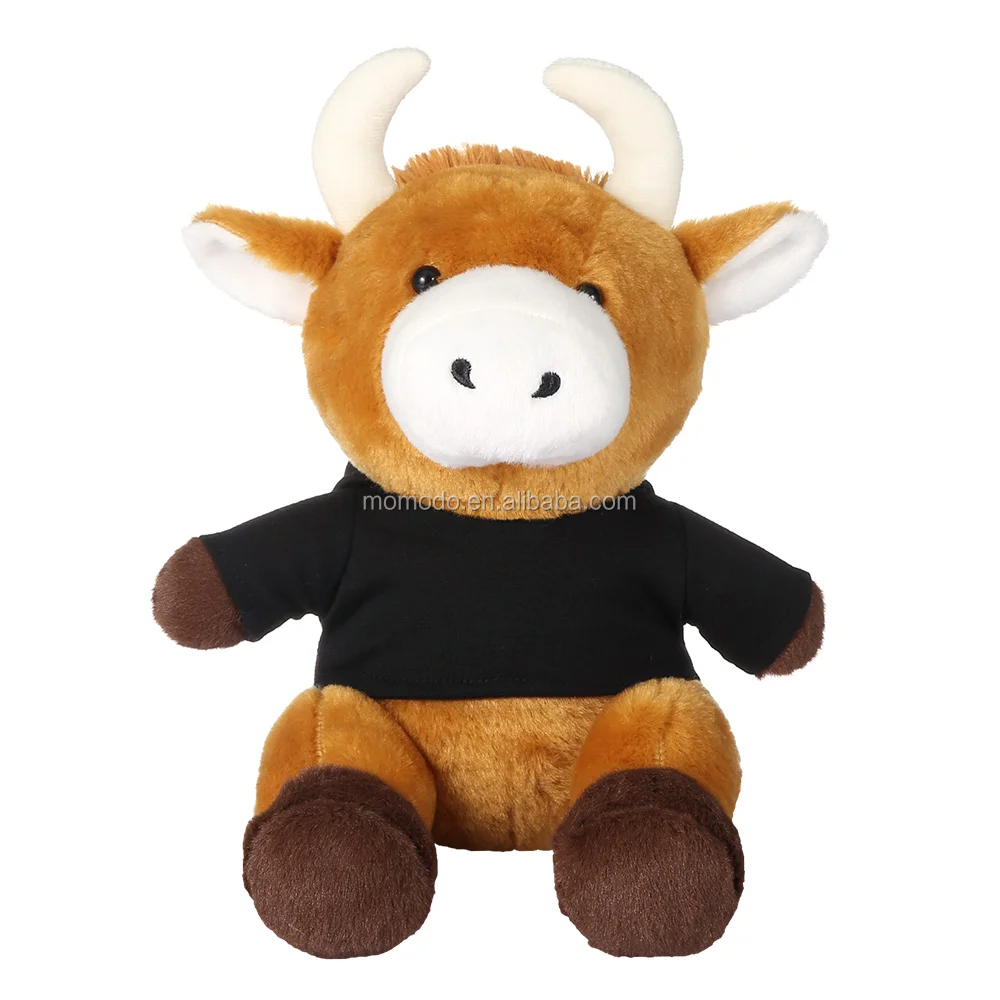 Promotional Mascot Cow Plush Toy With T-shirt Wholesale Stuffed Animal ...
