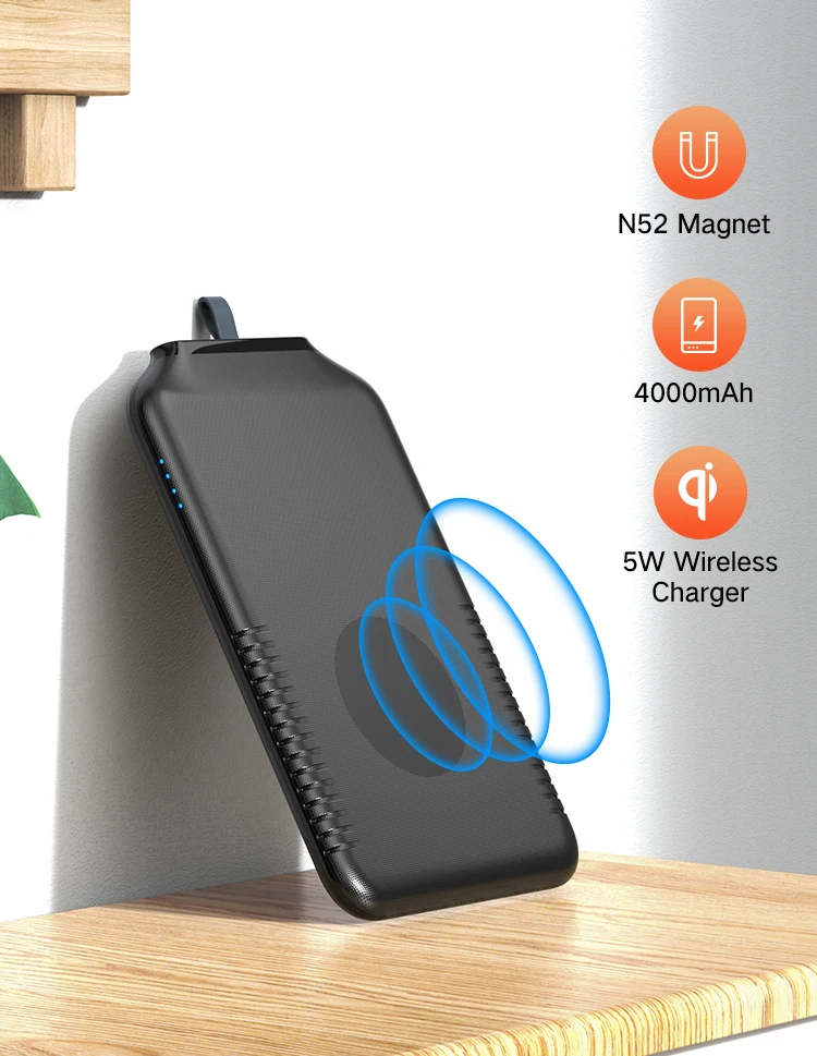 Easy handle 4000mah wireless power bank Qi power banks for mobile phone portable powerbank - ANKUX.COM