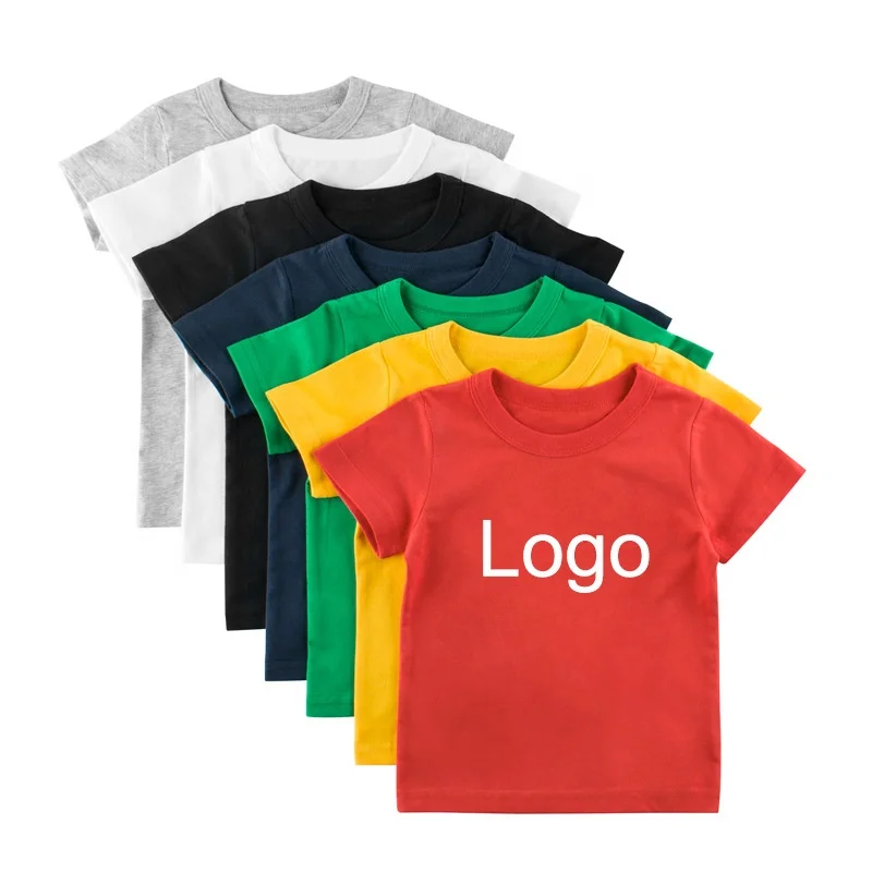 
Children Short Sleeve Custom Logo Printing 100% Cotton Plain Blank Kids Baby Girl Boy T shirts 