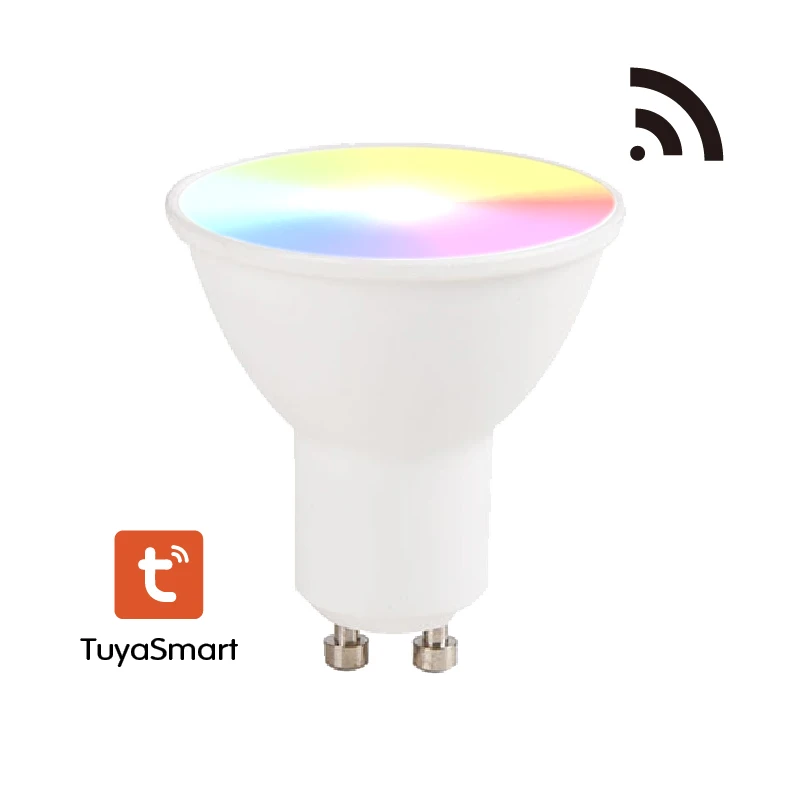 Wireless WiFi LED Light Smart Home GU10 WiFi Connected Mobile Phone Controlled GU10 RGBWW