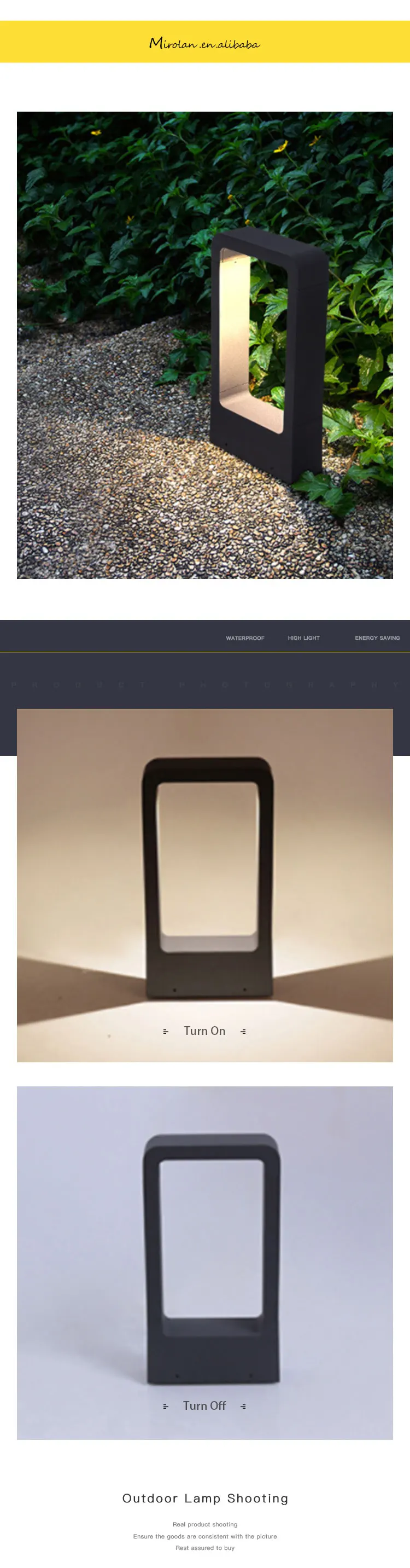 300mm 600mm 800mm 7w IP54 Aluminum Lawn lamp outdoor waterproof modern villa garden lamp