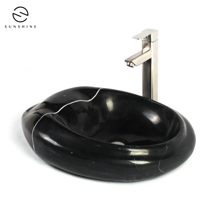 2019 Stylish Art Black Natural Stone Washbasin Price Vessel Sink