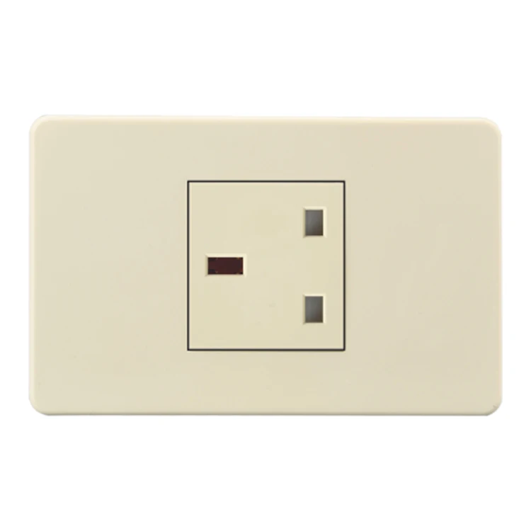 US Standard White Switch and Socket 220v Cooker Switch Design 1 Gang Smart Push Button No Netral Wall Switch With Indicator
