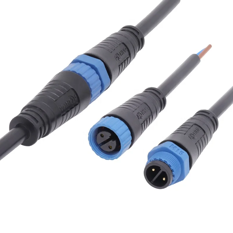 AOHUA M15 waterproof male female 2pin cable connector for led module