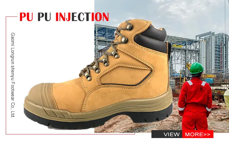 Wholesale High Quality Wide Steel Toe Cap Top Layer Nubuck Leather ...