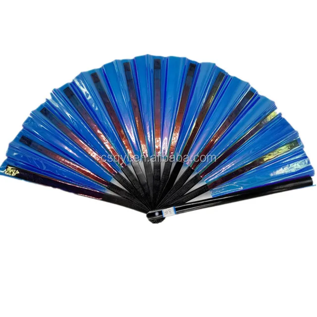 2021 hot selling silver custom print large hand fans for dance party