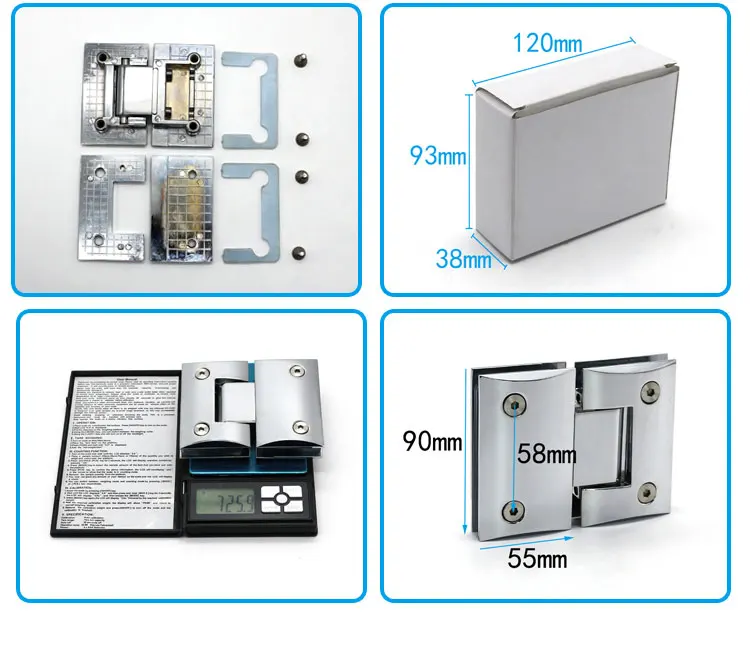 Modern Style 180 degree glass to glass shower hinge adjustable glass door hinge