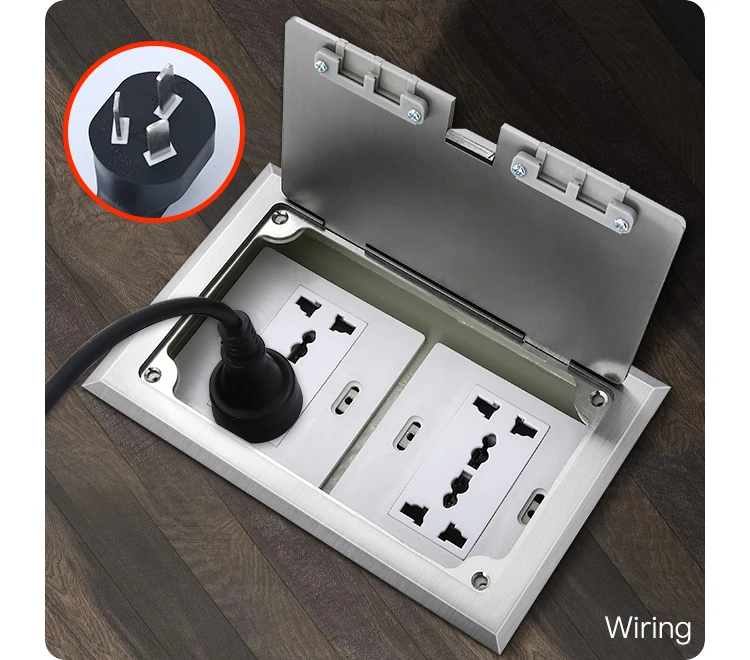 Small commercial open type stainless steel multifunctional floor socket box