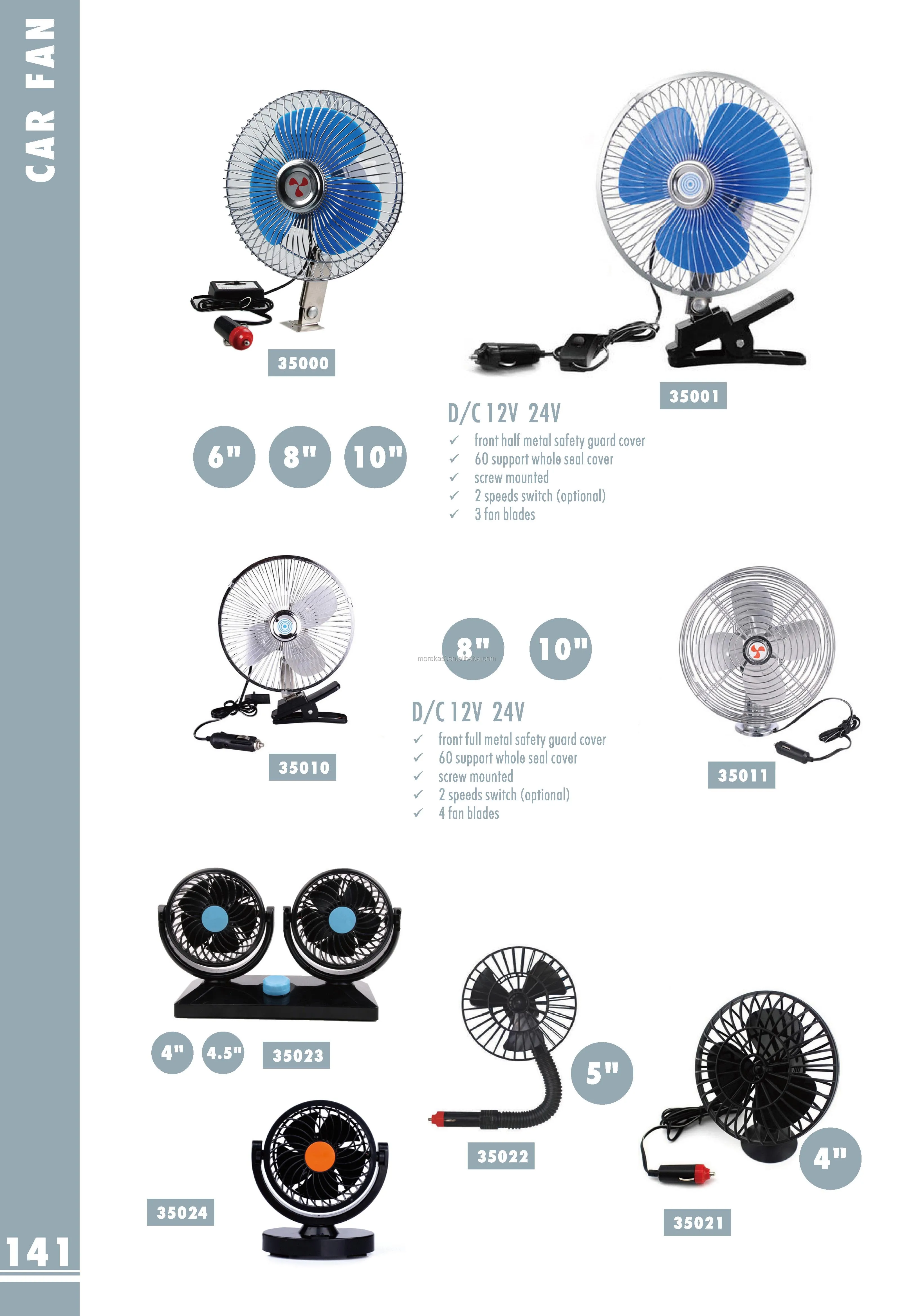 TIIKERI 12V DC Electric Best Car Interior 12 volt portable fan Quiet Strong Dashboard Cooling Air Fan for SUV RV Boat Auto Vehicles