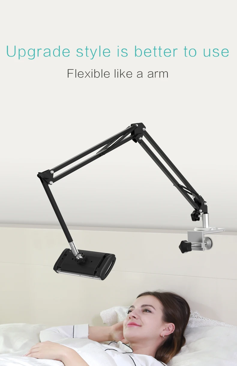 Adjustable Portable Universal Long Arm Lazy bed desk Tablet Stand Holder for iphone iPad Kindle iPhone Samsung Tab