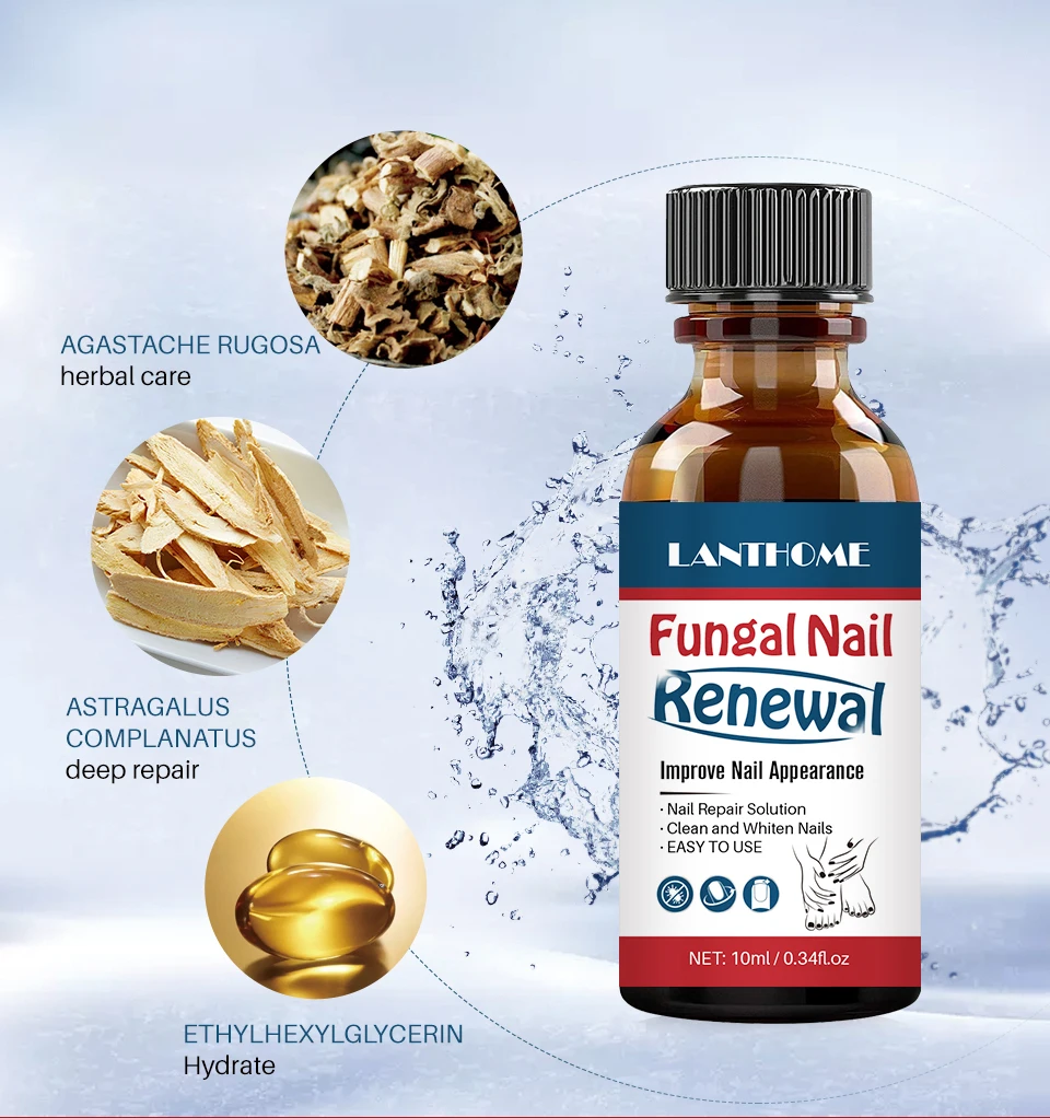 Lanthome 10ml Nail Repair Solution Clean Whiten Nourish Nails Fungal Nail Treatment Toenail