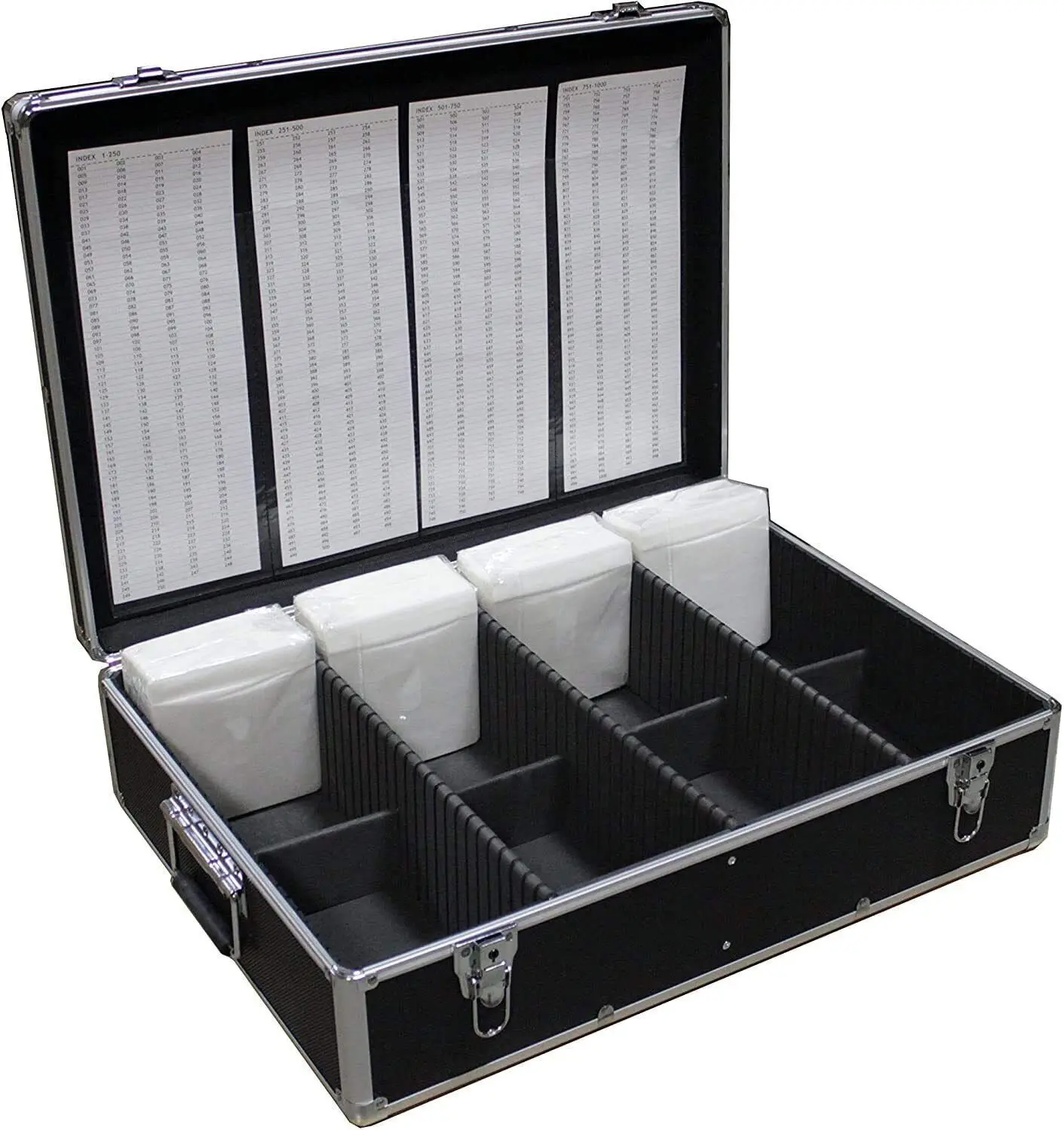 1000 CD DVD Black Aluminum Media Storage Case - Mess-free