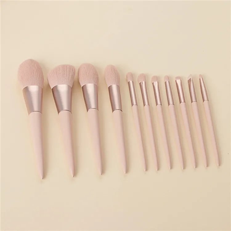 Muting Wholesale 11pcs Pink Make Up Brushes 11pcs Private Label