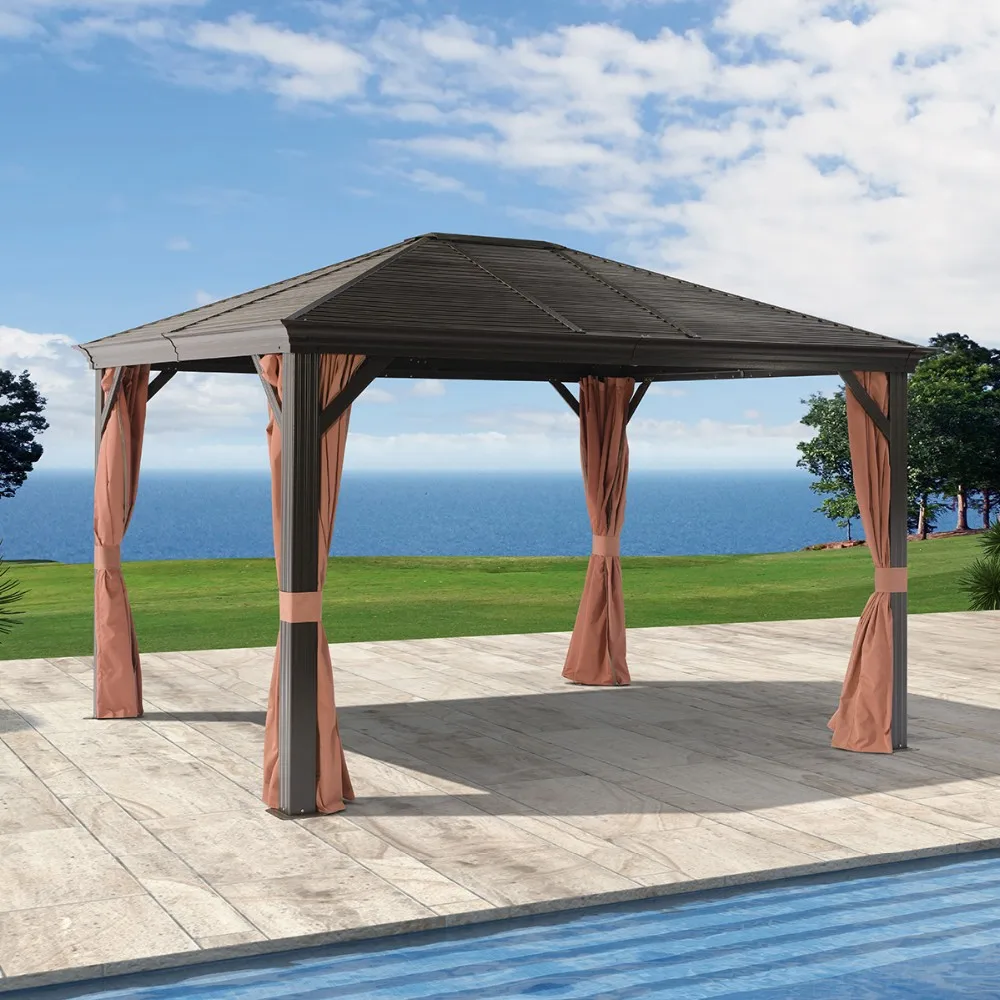 铝制户外凉亭与硬屋顶天井天篷 3*4m 出售