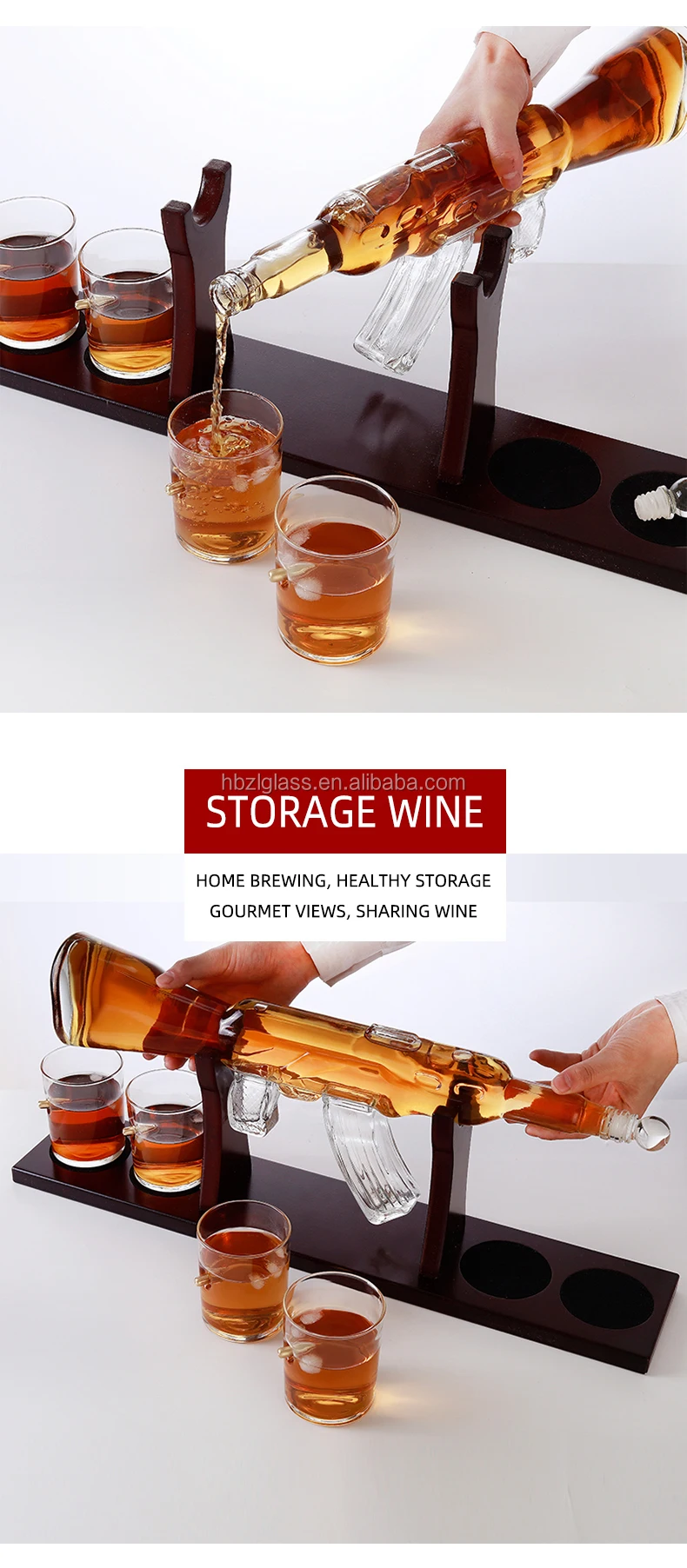 800ml Ak47 Liquor Wine Glass Bottle Gun Shape Vodka Bottle ...