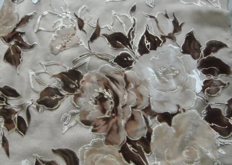 burn out silk velvet with gold powder