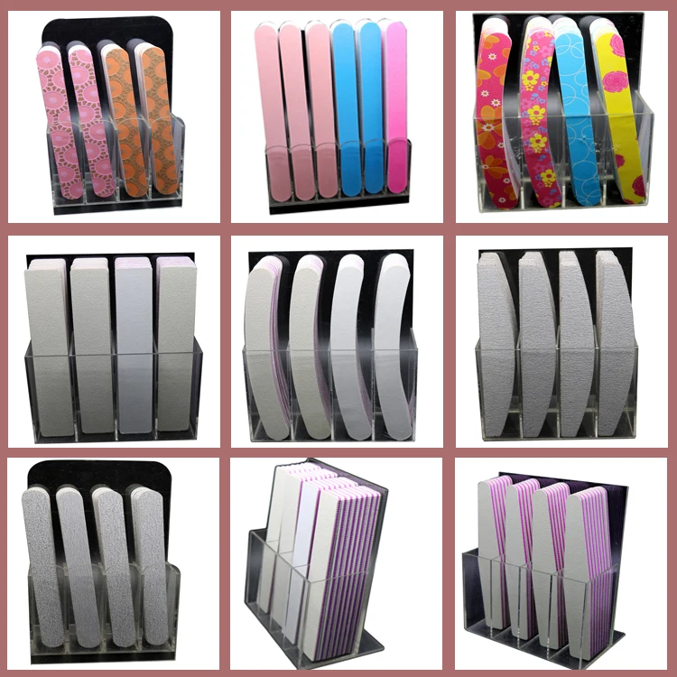 100/180 Double Sides Mini Sponge Nail File Block With Red Plastic Core