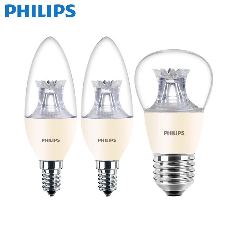 Philips led dimming light bulb E27E14 screw table lamp ball bubble tip bubble tail 4W6W15W stepless dimming