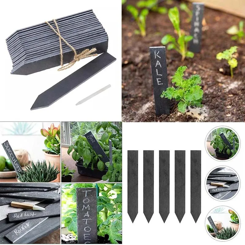 Slate Labels Slate Stone Plant Labels for Garden Flowers Bushes Succulents Vegetable ...
