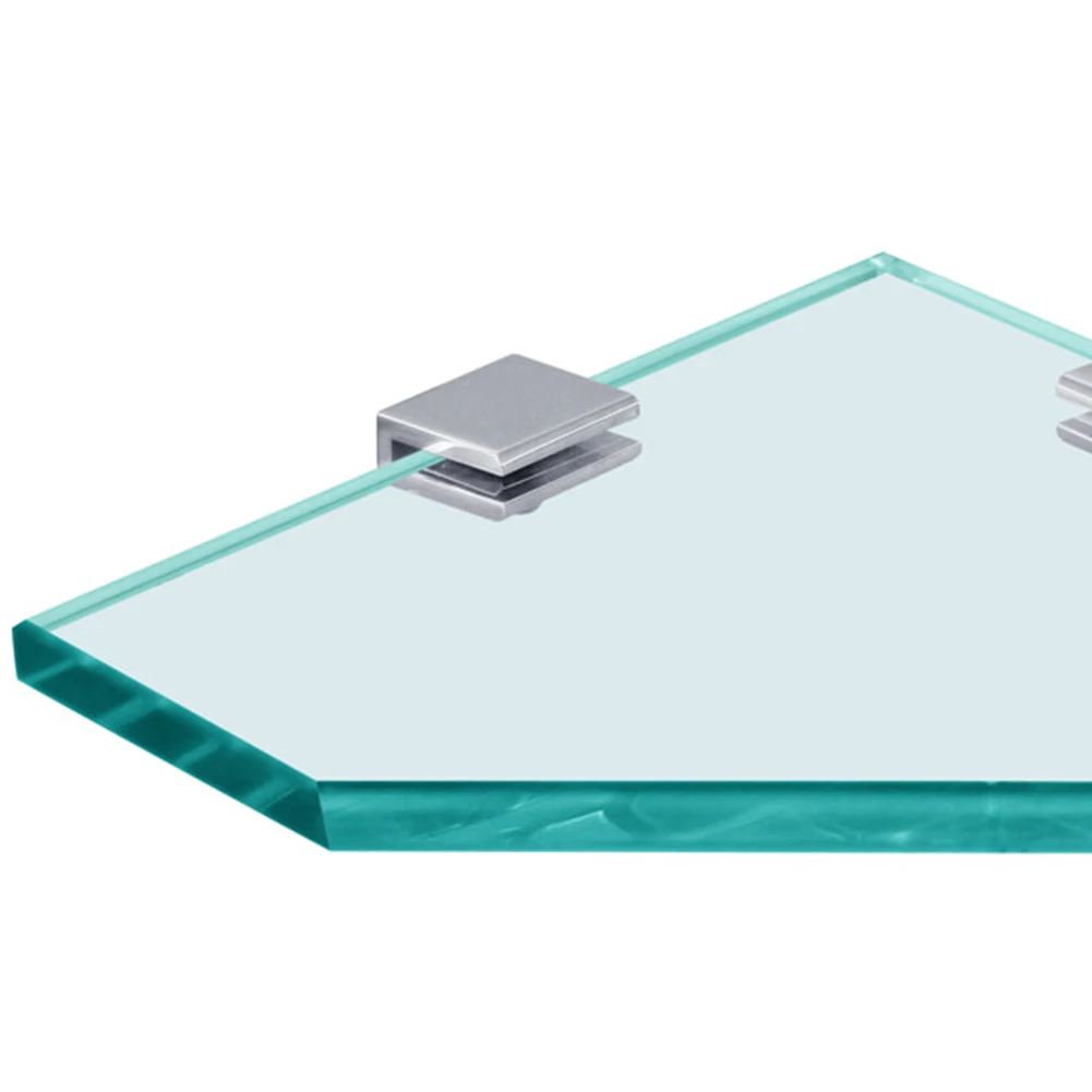 Gf006 Corner Pentagon Glass Chrome Floating Glass Shelf Brackets Buy