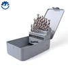 25pcs din 338 hss 4241 roll forged white finished straight shank drill bits set in metal box